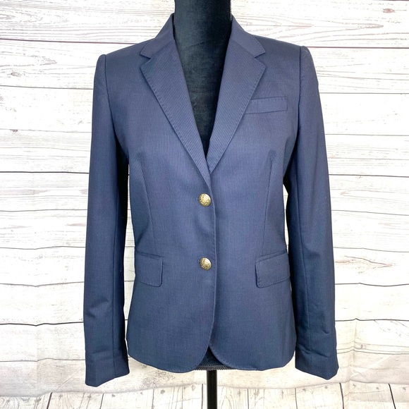 J. Crew Wool Blend Navy Blazer Sz. 4 - Picture 5 of 13